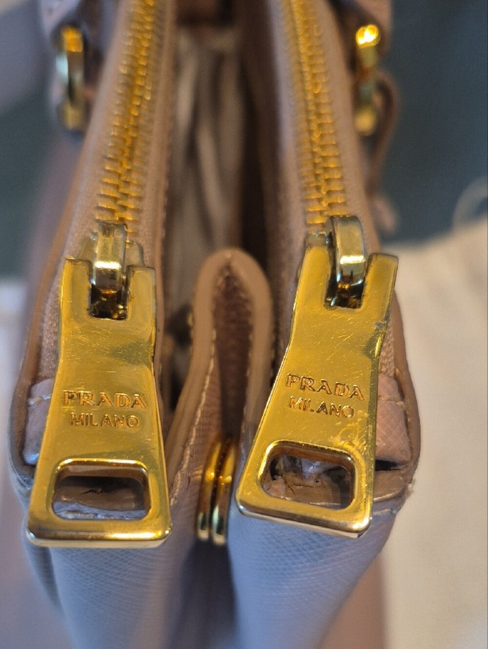 Prada Pink Saffiano Double-Handle Satchel with Gold Hardware - Picture 7 of 17